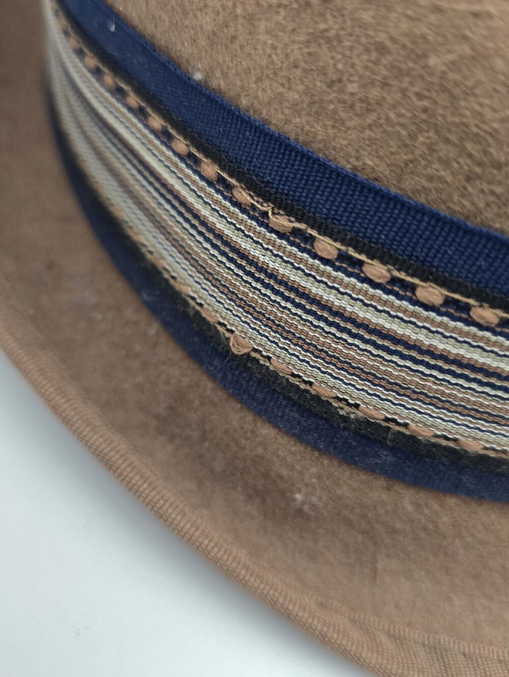 Carlos By Carlos Santana Wool Felt Trilby Fedora Brown Hat Size Medium - Picture 7 of 11